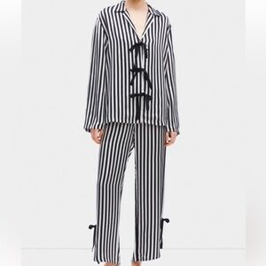 Sleeper Pajama Striped Bow Set Phoenix Small
